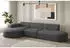 Fun Möbel Ecksofa Designersofa PALMA Stoff Ascot 296 cm Ottomane Links graphitfarben