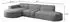 Fun Möbel Ecksofa Designersofa PALMA Stoff Ascot 296 cm Ottomane Links graphitfarben