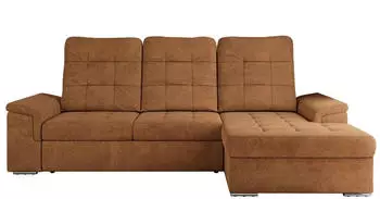 MKS Meble Madrito L Ecksofa L-Form mit Schlaffunktion und Bettkasten, Orange