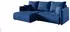 Fun Möbel CANIO Ecksofa Schlafsofa Stoff Monolith Dunkelblau Ottomane Links (CANIO)