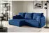 Fun Möbel CANIO Ecksofa Schlafsofa Stoff Monolith Dunkelblau Ottomane Links (CANIO)