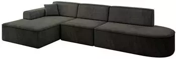 ALTDECOR IREA-L2-v3 Ecksofa L-Form 4-Sitzer 327x165cm Schwarz Velvet (800001202307)