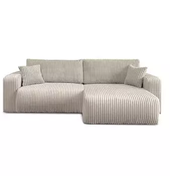 Lookway Move Ecksofa mit Schlaffunktion und Bettkasten, Textil Creme, 247x143cm (800001289521)