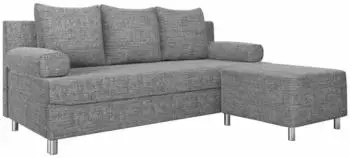 Mirjan24 Dover Schlafsofa mit Polsterhocker und Bettkasten, L-Form (Dover)