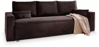 Masseno ALATRI Schlafsofa mit Bettkasten Velours-Stoff Braun 230x85x87cm (ALATRI MONOLITH 29)
