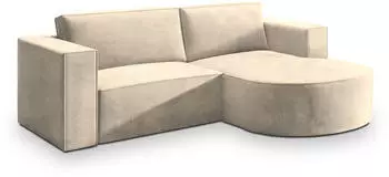 Masseno Sorela M R-S Ecksofa L-Form mit Schlaffunktion & Bettkasten, Creme (SORELA M R-S MONOLITH 04)