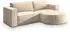 Masseno Sorela M R-S Ecksofa L-Form mit Schlaffunktion & Bettkasten, Creme (SORELA M R-S MONOLITH 04)