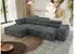 MKS Meble Rilasso L Ecksofa L-Form elektrisch, Relaxfunktion, Dunkelgrau Cord
