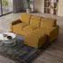 Masseno PADWA Ecksofa L-Form mit Schlaffunktion & Bettkasten, Kordstoff, Gelb (PADWA POSO 01)