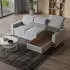 Masseno PADWA Ecksofa L-Form mit Schlaffunktion & Bettkasten, Kordstoff, Gelb (PADWA POSO 01)