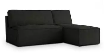 Masseno Briso M Ecksofa L-Form mit Schlaffunktion & Bettkasten, Schwarz (BRISO M MONOLITH 95)