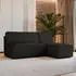 Masseno Briso M Ecksofa L-Form mit Schlaffunktion & Bettkasten, Schwarz (BRISO M MONOLITH 95)