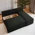 Masseno Briso M Ecksofa L-Form mit Schlaffunktion & Bettkasten, Schwarz (BRISO M MONOLITH 95)