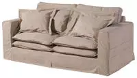 Massivmoebel24 Hussensofa, Beige, Textil, 2-Sitzer, 196x76x108 cm, Wohnzimmer, Sofas