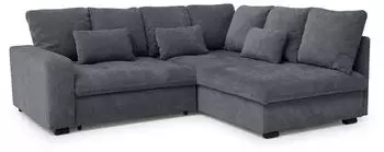 Beautysofa Ramo Eckschlafsofa L-Form Textil Dunkelgrau 229x190cm