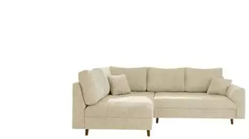 S-Style M&ouml;bel Trygve Ecksofa Chenille Beige, Ottomane links, 231x81cm