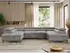 MKS Meble Pablo U Ecksofa U-Form 6-Sitzer Schlaffunktion Hellgrau Velvet (PABLO U)