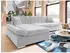 Mirjan24 Malwi Premium Ecksofa L-Form mit Schlaffunktion und Bettkasten, Textil, Silber (278x161cm)