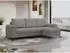 MKS Meble Hugo-lin Ecksofa Cordstoff Hellgrau mit Schlaffunktion, L-Form 242x140cm