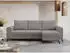 MKS Meble Hugo-lin Ecksofa Cordstoff Hellgrau mit Schlaffunktion, L-Form 242x140cm