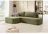 Beautysofa GAVI Ecksofa L-Form mit Schlaffunktion & Bettkasten, Dunkelgrün, links (Velo 629)