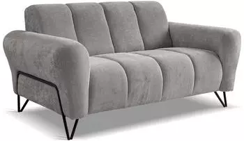 Beautysofa Volare 2-Sitzer Sofa Chenille Storm, schwarze Metallbeine