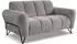 Beautysofa Volare 2-Sitzer Sofa Chenille Storm, schwarze Metallbeine