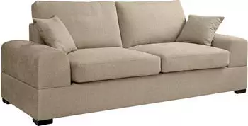 Mid.you Veda 3-Sitzer-Sofa Flachgewebe beige 221x93cm (001849021504)