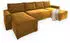 Masseno DENI Ecksofa U-Form Schlaffunktion Velours Gelb (DENI MONOLITH 48)