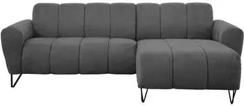 Beautysofa Volare Mini Ecksofa L-Form Chenille Storm Graphit, Ottomane rechts, ohne Schlaffunktion (Storm 99)