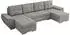 MKS Meble Umbria U Wohnlandschaft U-Form Schlaffunktion Bettkasten Hellgrau Velvet