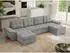 MKS Meble Umbria U Wohnlandschaft U-Form Schlaffunktion Bettkasten Hellgrau Velvet
