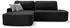 Beautysofa GAVI Ecksofa L-Form mit Schlaffunktion & Bettkasten, Velours, Schwarz, 269x171cm