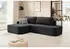 Beautysofa GAVI Ecksofa L-Form mit Schlaffunktion & Bettkasten, Velours, Schwarz, 269x171cm