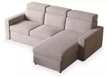 Masseno PADWA Ecksofa L-Form Kordstoff Beige mit Schlaffunktion & Bettkasten (PADWA POSO 02)