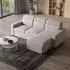 Masseno PADWA Ecksofa L-Form Kordstoff Beige mit Schlaffunktion & Bettkasten (PADWA POSO 02)