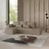 Masseno LUMARI L-S Ecksofa L-Form mit Schlaffunktion & Bettkasten, Braun, 262x143cm (LUMARI L-S NEVE 16)