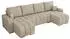 MKS Meble Kirasso U Ecksofa U-Form mit Schlaffunktion und Bettkasten, Beige Velvet (Kirasso U)