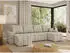 MKS Meble Kirasso U Ecksofa U-Form mit Schlaffunktion und Bettkasten, Beige Velvet (Kirasso U)