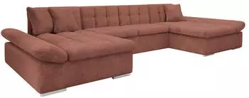 Mirjan24 Alia Cord Ecksofa U-Form Schlaffunktion mit zwei Bettk&auml;sten