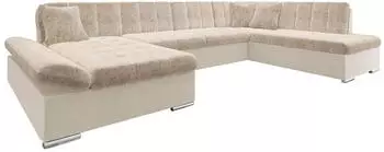 Mirjan24 Bergen Premium Ecksofa U-Form mit Schlaffunktion & Bettkasten, 345x76x205cm