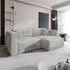 Masseno NERIO Ecksofa L-Form mit Schlaffunktion & Bettkasten, Hellgrau (NERIO TILIA 83)