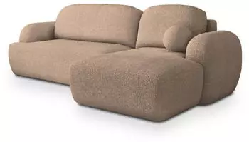 Masseno Modenza N R-S Ecksofa L-Form mit Schlaffunktion & Bettkasten, Bouclé, Beige (MODENZA N R-S NOW OR NEVER 05)