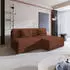Masseno FIORO Ecksofa L-Form mit Schlaffunktion & Bettkasten, Kord, Braun (FIORO TILIA 52)