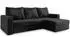 Masseno Carl Ecksofa L-Form mit Schlaffunktion & Bettkasten, Schwarz, 236x150cm (KRONOS 07)