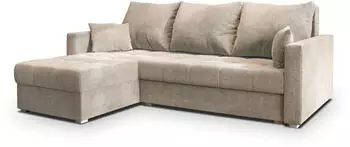Masseno NIDA Ecksofa L-Form mit Schlaffunktion & Bettkasten, Beige (NIDA INARI 22)