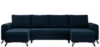 MKS Meble Axel U Ecksofa U-Form Schlaffunktion Velvet Dunkelblau (AXEL U)