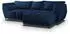 Masseno Vestano R-S Ecksofa L-Form mit Schlaffunktion & Bettkasten, Blau Velours (VESTANO R-S MATT VELVET 79)