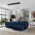 Masseno Vestano R-S Ecksofa L-Form mit Schlaffunktion & Bettkasten, Blau Velours (VESTANO R-S MATT VELVET 79)