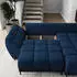Masseno Vestano R-S Ecksofa L-Form mit Schlaffunktion & Bettkasten, Blau Velours (VESTANO R-S MATT VELVET 79)